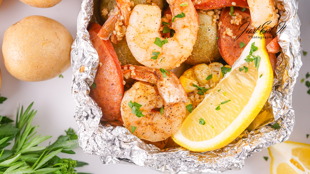 Exclusive Shrimp Boil Foil Packets
