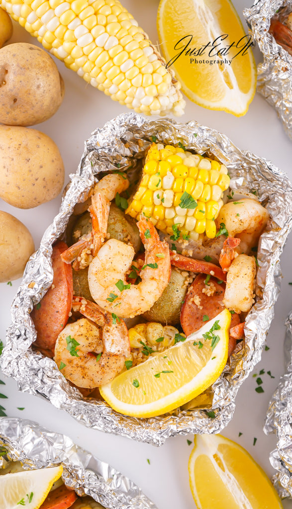 Exclusive Shrimp Boil Foil Packets