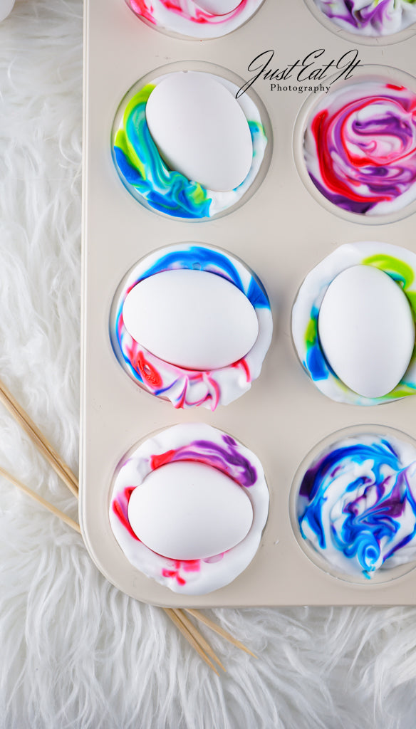 Limited PLR Dyed Eggs Using Shaving Cream