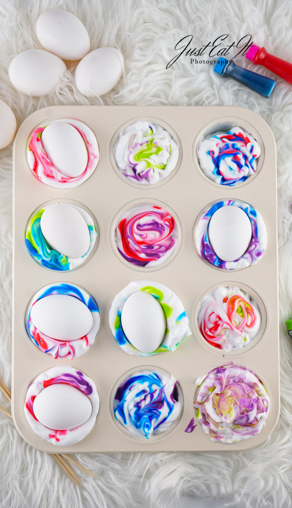 Limited PLR Dyed Eggs Using Shaving Cream