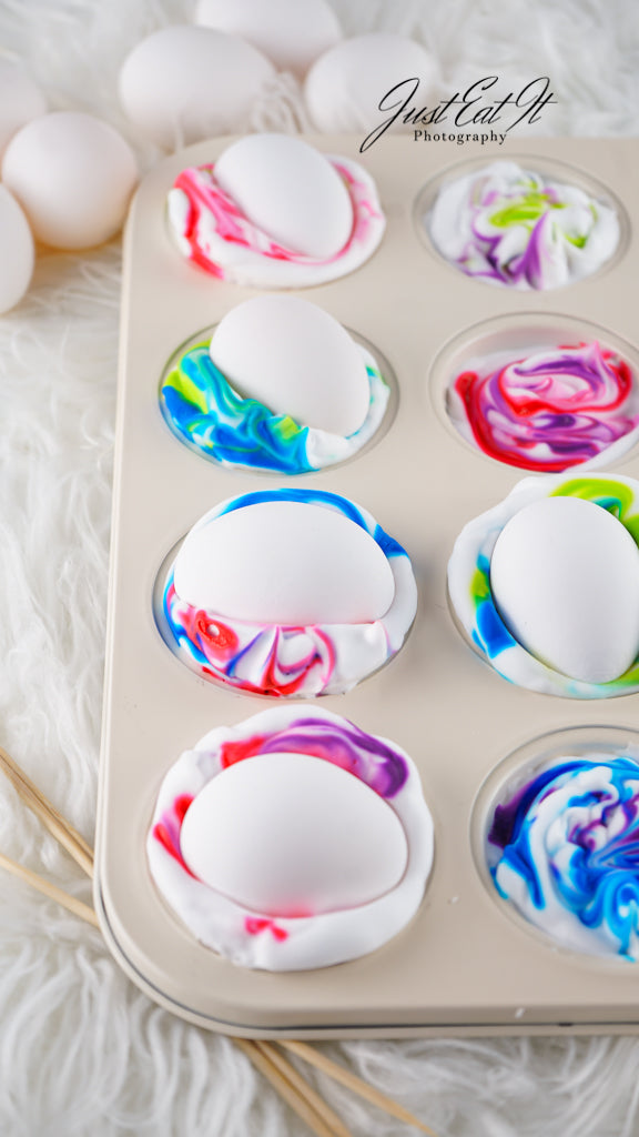 Limited PLR Dyed Eggs Using Shaving Cream