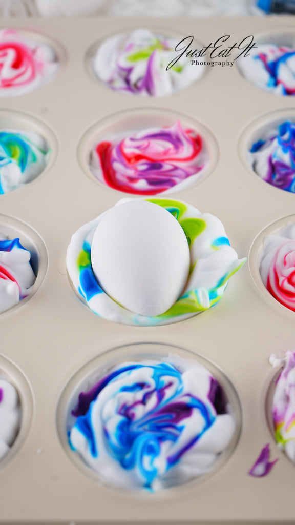 Limited PLR Dyed Eggs Using Shaving Cream