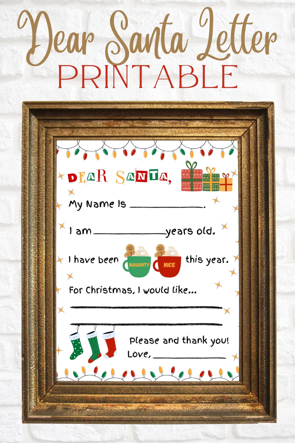 Exclusive Dear Santa Letter Printable