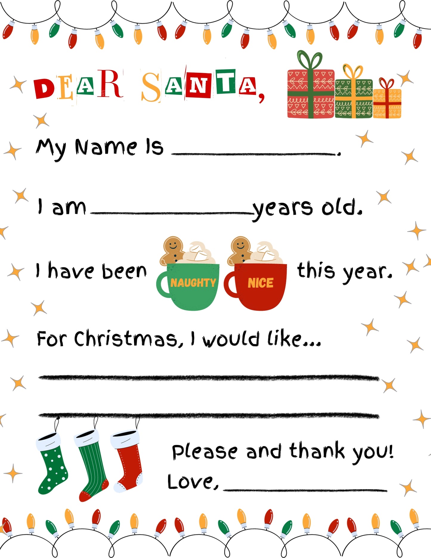 Exclusive Dear Santa Letter Printable