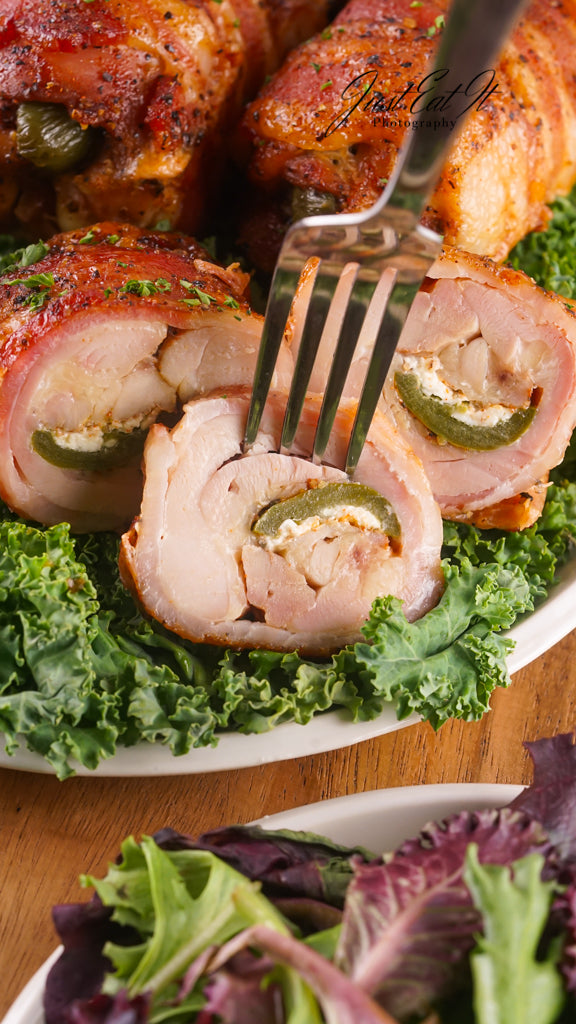 Limited PLR Smoked Stuffed Bacon Wrapped Chicken Thighs